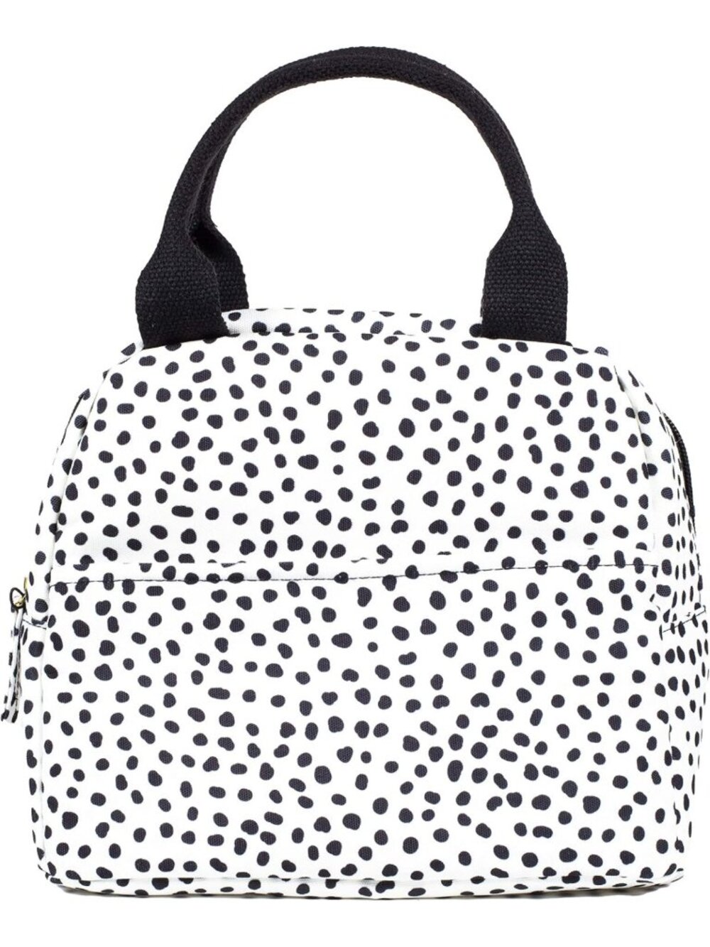 Insulated Lunch Tote Bag for Women - Stylish Black Dots, Perfect for Work